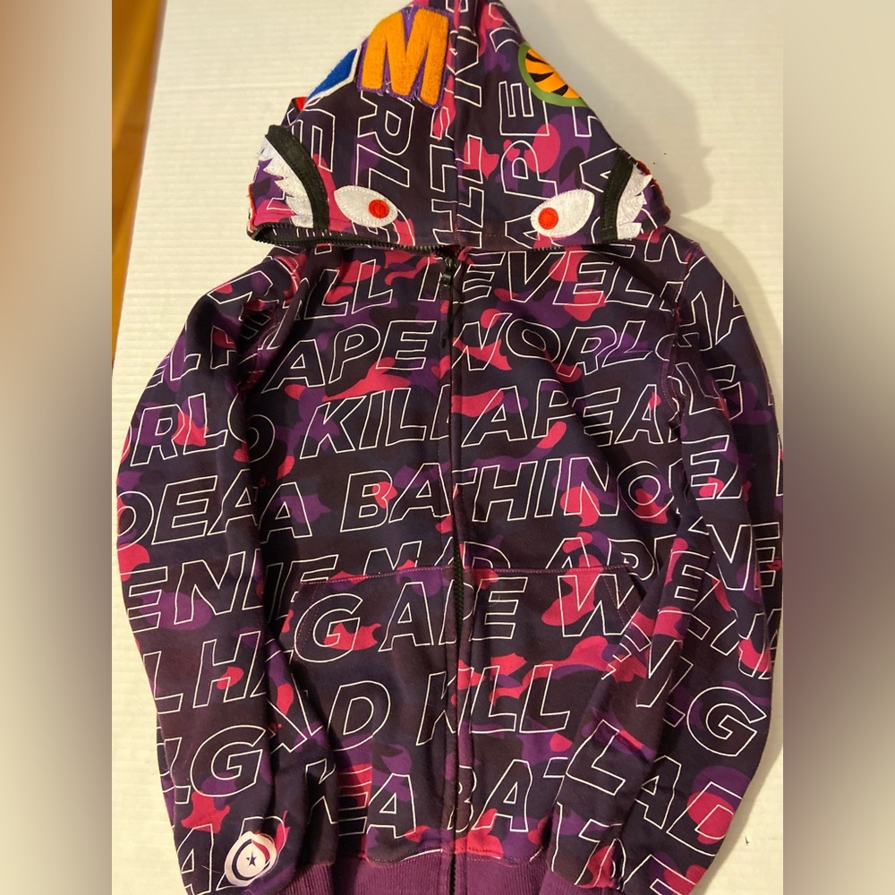 BAPE — Bathing Ape Hoodie, Streewear, Purple, Size Small